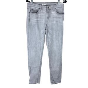 Eileen Fisher Organic Cotton Gray Stonewashed Jeans Size 2 EUC Mid Rise Straight